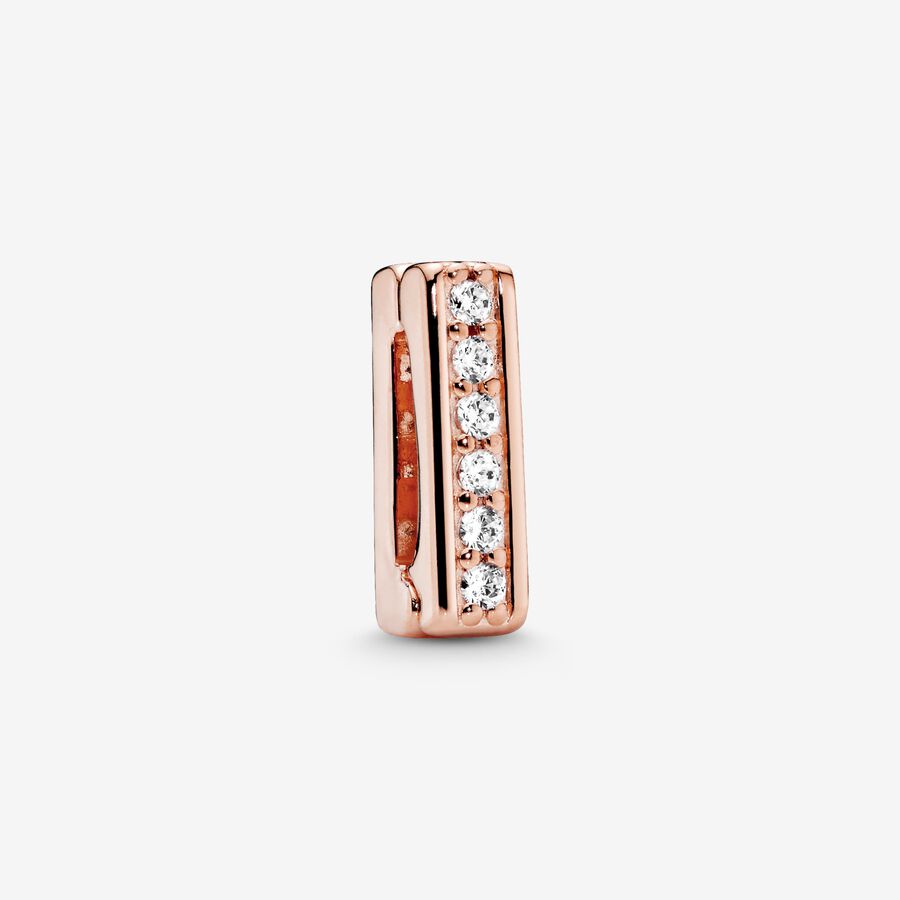 PANDORA Reflexions clip charm in 14k rose gold-plated with clear cubic zirconia image number 0