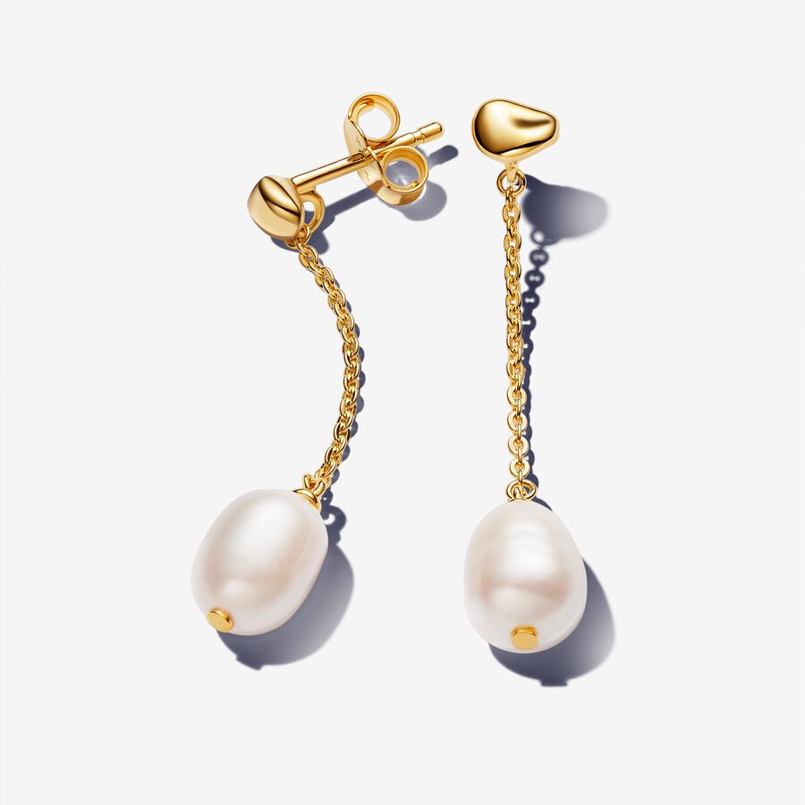 Treated Freshwater Cultured Pearl Drop Earrings image number 0