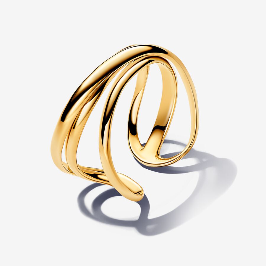 Organically Shaped Triple Band Open Ring image number 0