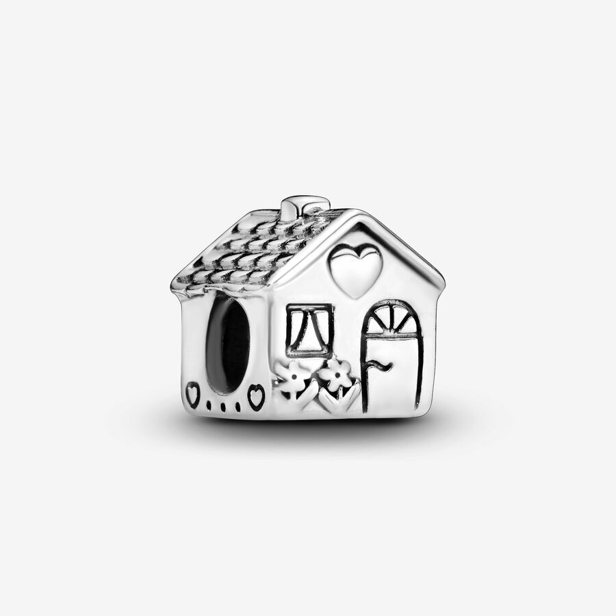 Home sweet home charm, Sterling silver