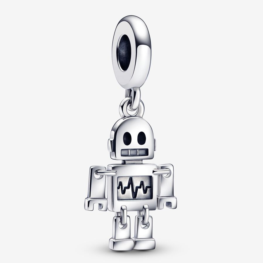 Boost Discolor Feed on Bestie Bot Robot Dangle Charm | Sterling silver | Pandora TH